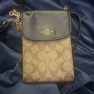 Coach Black and Brown Signature Crossbody